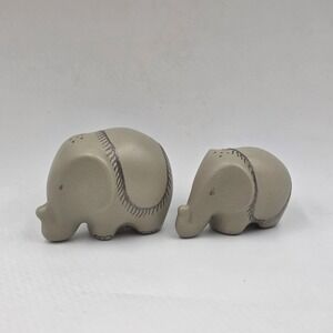Emilia Castillo Signed Elephant Salt Pepper Shakers Plata Pura Sterling Overlay